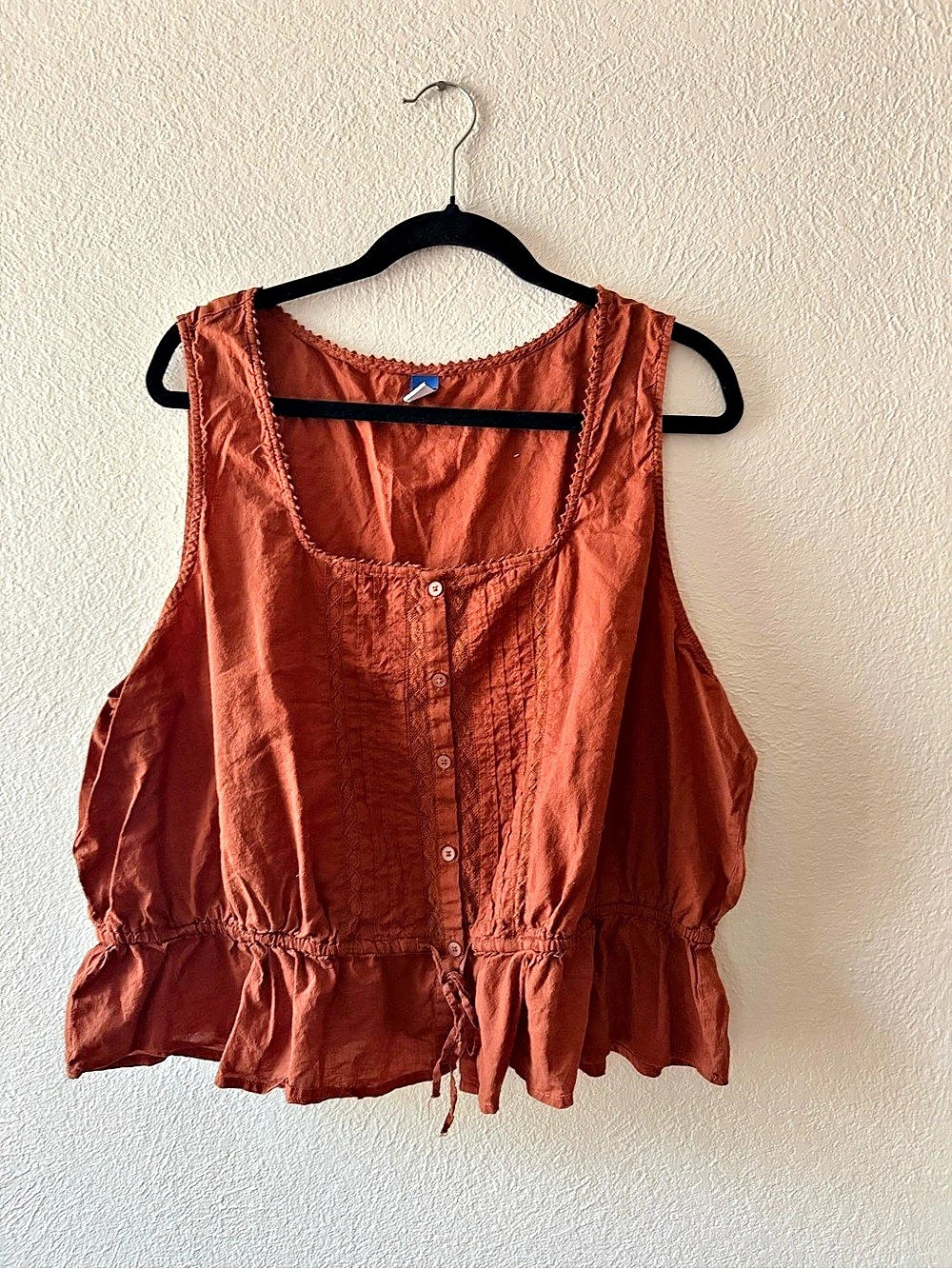 Old Navy Brown Button-Front Ruffle Top XXL